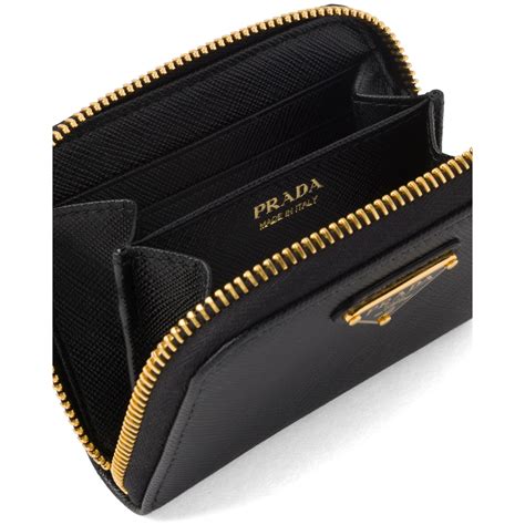 prada leather card holder|Prada card holder with zipper.